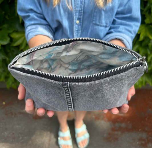 Small Pouch - Grey Denim